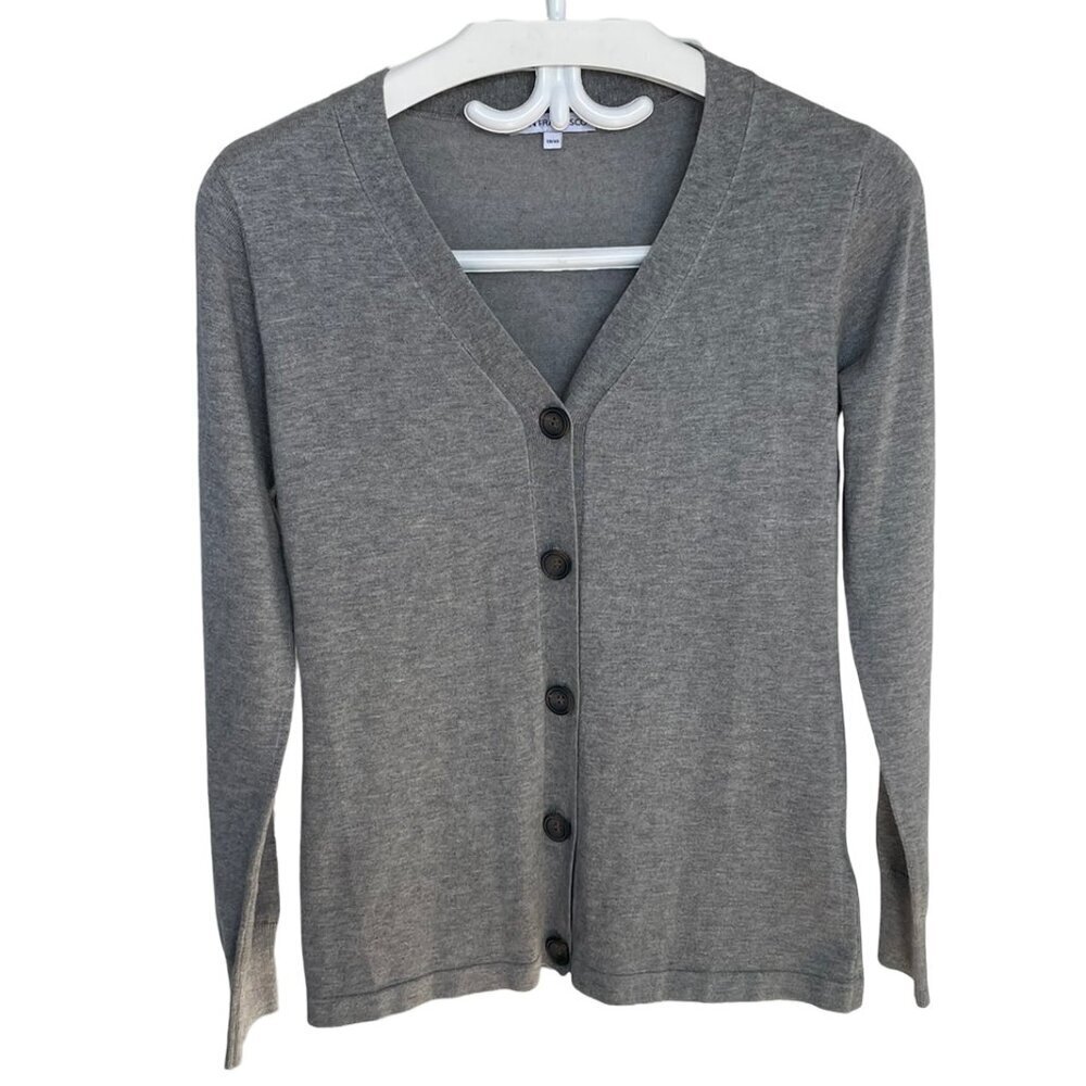 NWOT SAN FRANSISCO Womens Gray Cardigan Size XS Button Down Long Sleeve V-Neck
